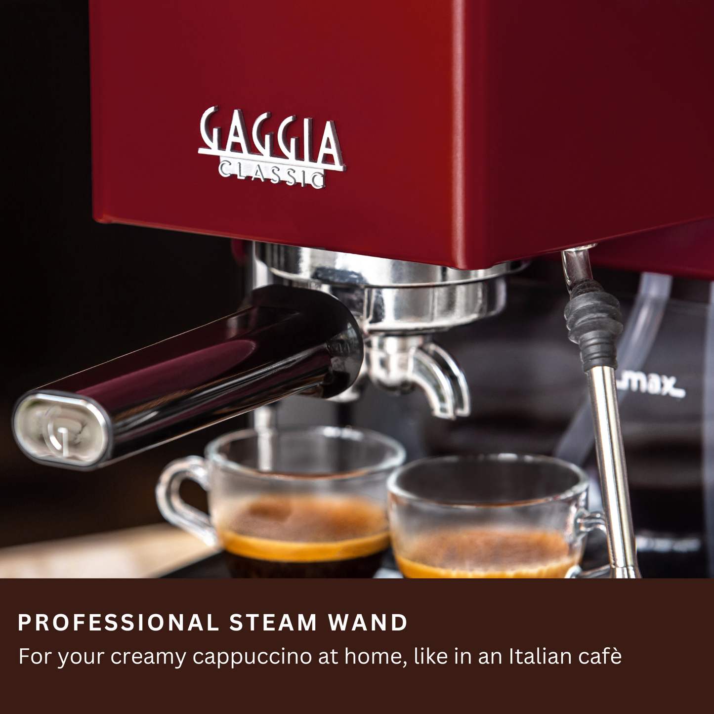 Gaggia Classic E24 | Brass Boiler & Brew Group | Premium SS Filter Holder & 58mm SS Portafilter | Made in Italy | 15-Bar Pump Espresso Machine | Cherry Red