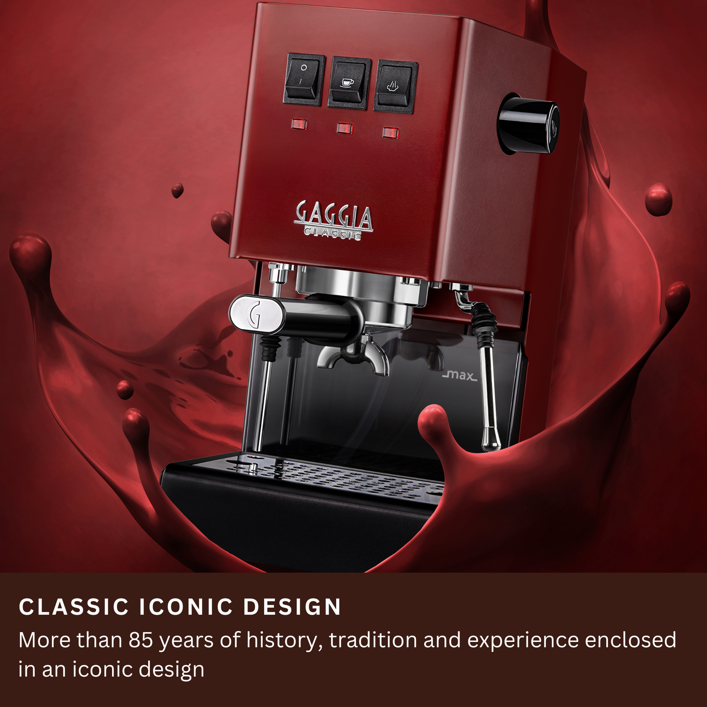 Gaggia Classic E24 | Brass Boiler & Brew Group | Premium SS Filter Holder & 58mm SS Portafilter | Made in Italy | 15-Bar Pump Espresso Machine | Cherry Red