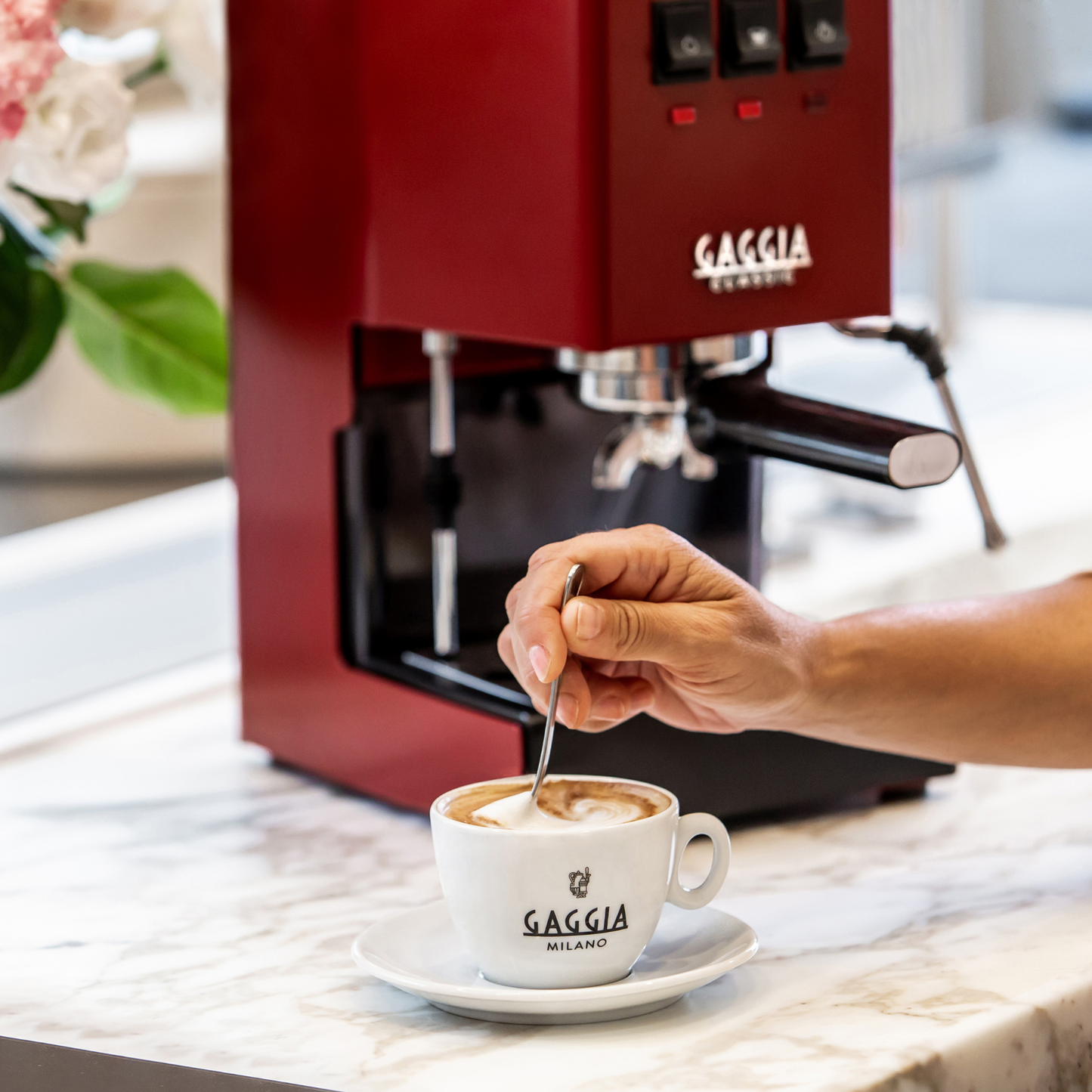 Gaggia Classic E24 | Brass Boiler & Brew Group | Premium SS Filter Holder & 58mm SS Portafilter | Made in Italy | 15-Bar Pump Espresso Machine | Cherry Red
