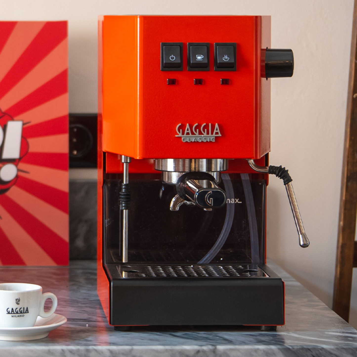 Gaggia Classic E24 | Brass Boiler & Brew Group | Premium SS Filter Holder & 58mm SS Portafilter | Made in Italy | 15-Bar Pump Espresso Machine | Lobster Red