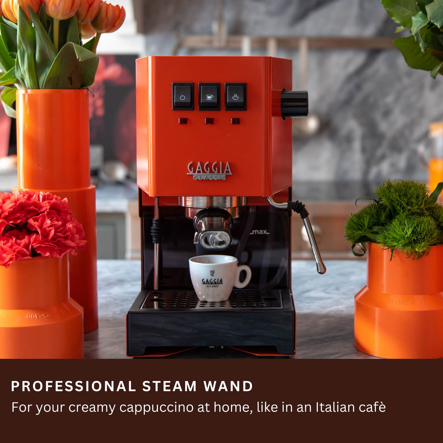 Gaggia Classic E24 | Brass Boiler & Brew Group | Premium SS Filter Holder & 58mm SS Portafilter | Made in Italy | 15-Bar Pump Espresso Machine | Lobster Red