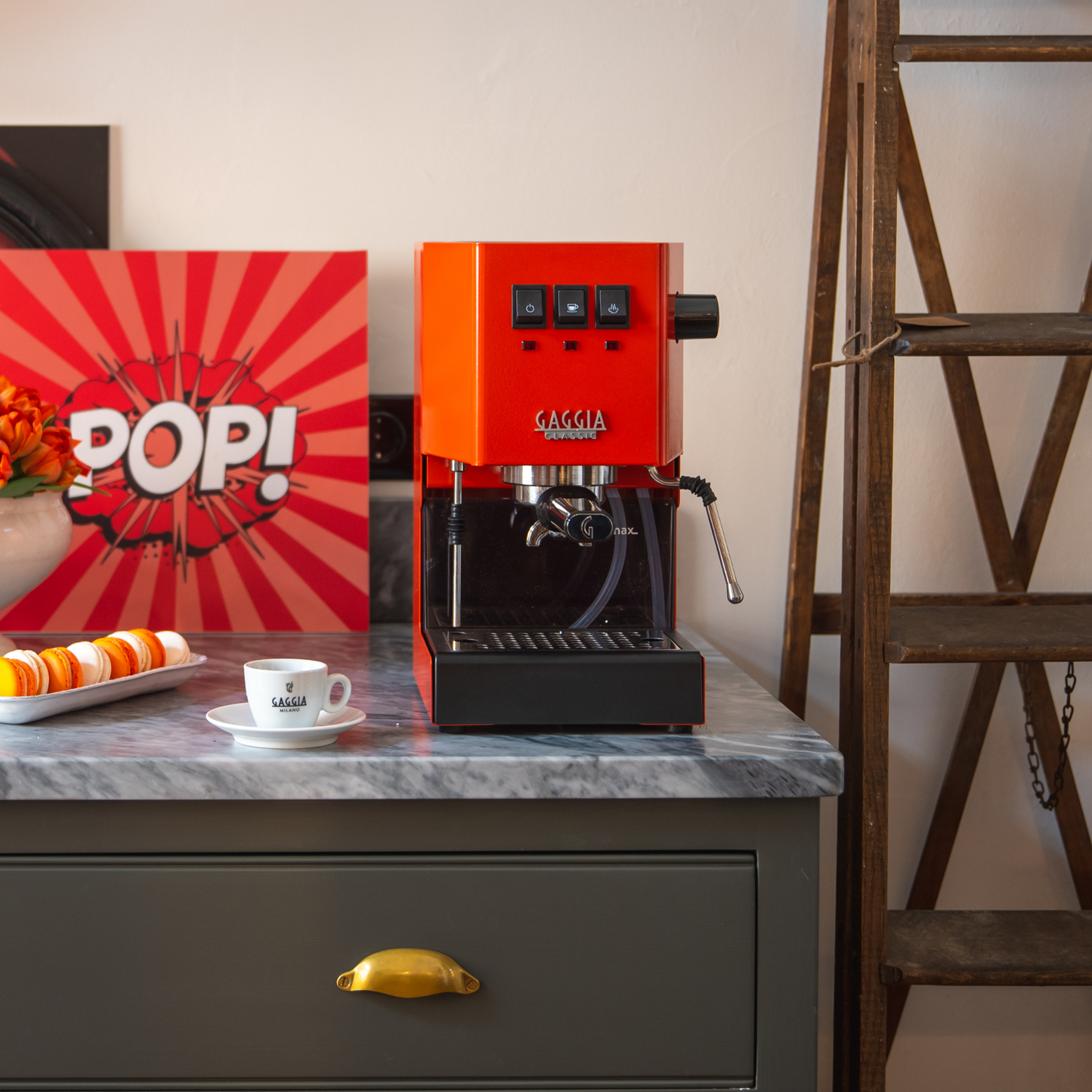 Gaggia Classic E24 | Brass Boiler & Brew Group | Premium SS Filter Holder & 58mm SS Portafilter | Made in Italy | 15-Bar Pump Espresso Machine | Lobster Red