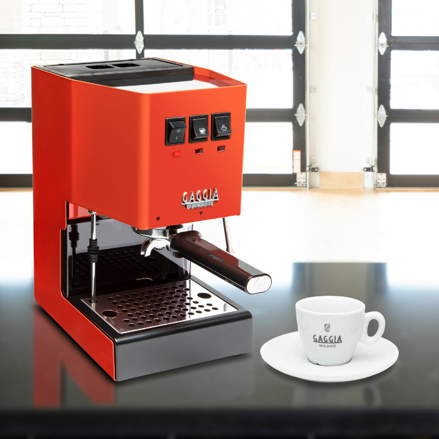 Gaggia Classic E24 | Brass Boiler & Brew Group | Premium SS Filter Holder & 58mm SS Portafilter | Made in Italy | 15-Bar Pump Espresso Machine | Lobster Red