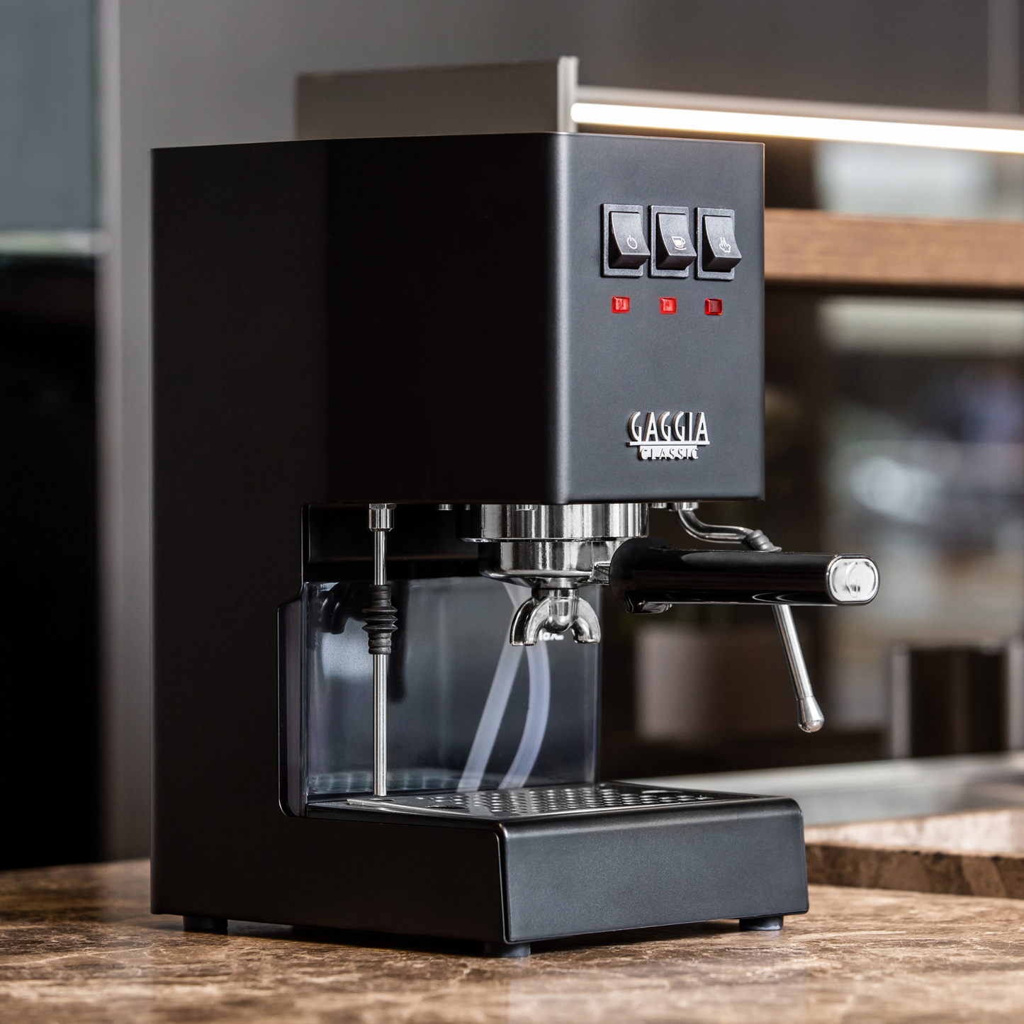 Gaggia Classic E24 | Brass Boiler & Brew Group | Premium SS Filter Holder & 58mm SS Portafilter | Made in Italy | 15-Bar Pump Espresso Machine | Thunder Black