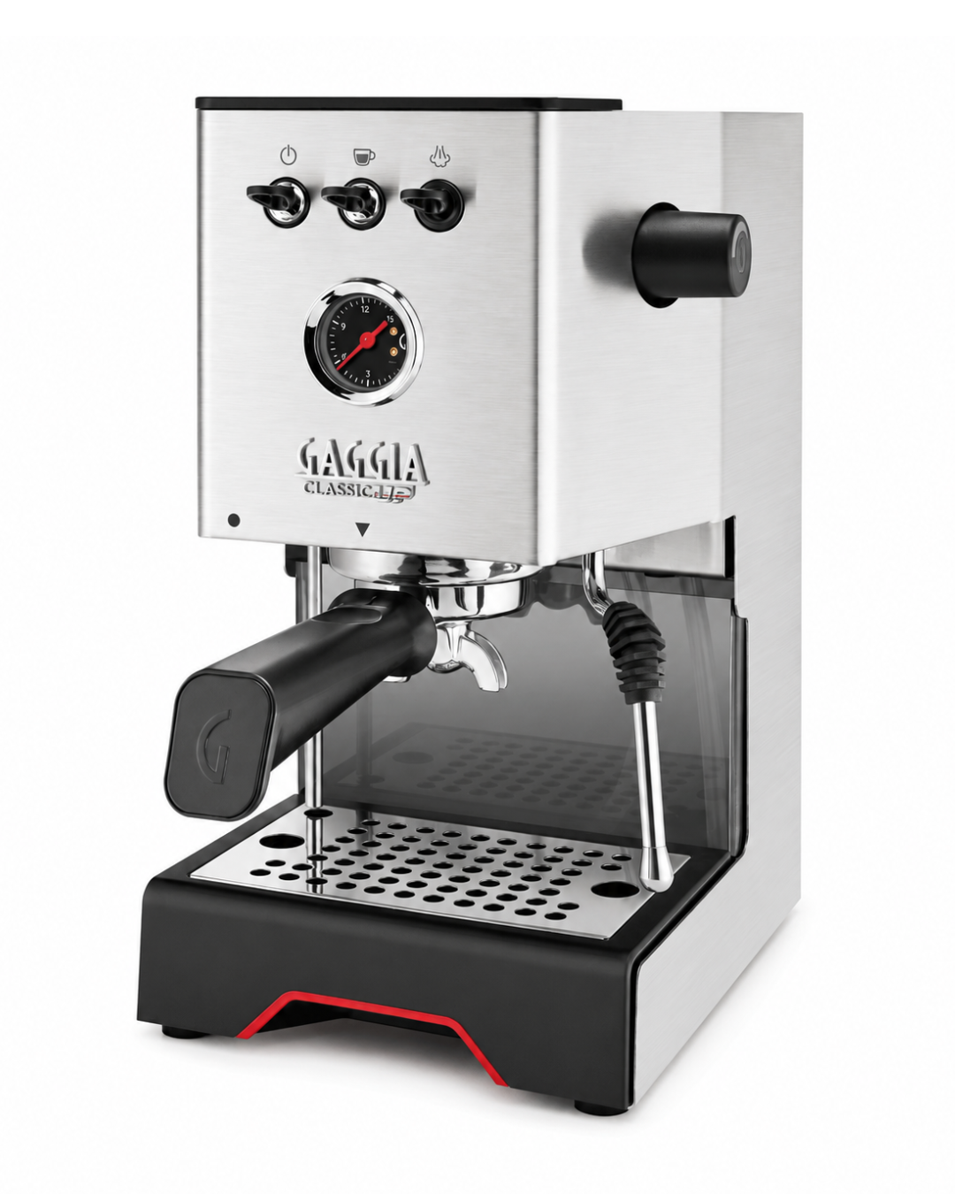 Gaggia Classic UP Espresso Machine – Italian 9-Bar Coffee Maker with Dual PID, Brass Boiler, Pressure Gauge, TFT Display, Steam Wand, 58mm Portafilter, 3-Year Warranty - Stainless Steel
