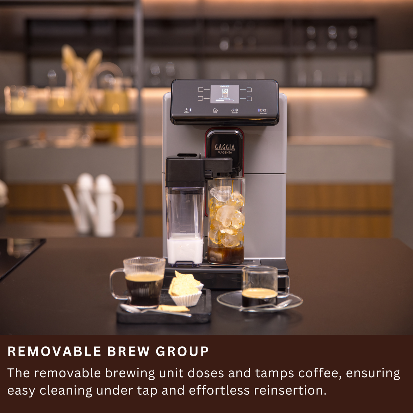 Gaggia Magenta Prestige Over Ice | Brew Hot & Iced Coffee | 13 Beverages Specialty | Super Automatic Bean to Cup Espresso Machine | Made in Italy | Moonlight Grey