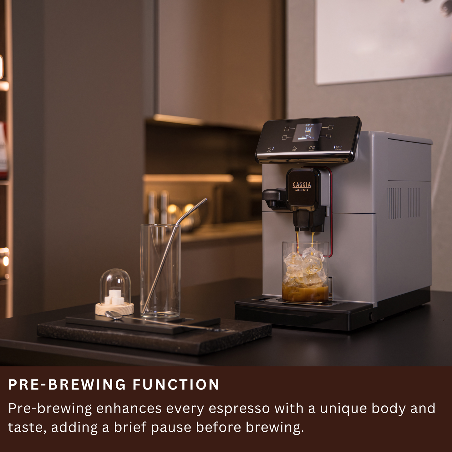 Gaggia Magenta Prestige Over Ice | Brew Hot & Iced Coffee | 13 Beverages Specialty | Super Automatic Bean to Cup Espresso Machine | Made in Italy | Moonlight Grey