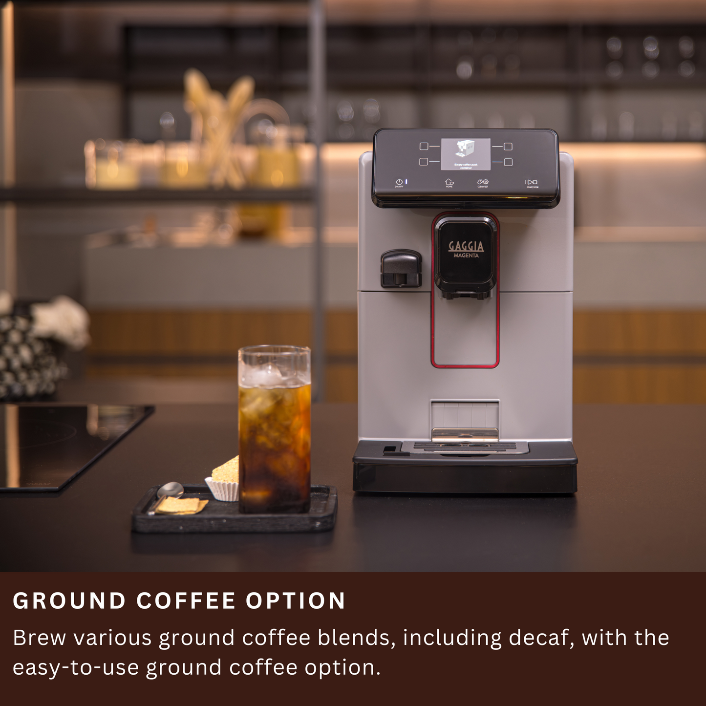 Gaggia Magenta Prestige Over Ice | Brew Hot & Iced Coffee | 13 Beverages Specialty | Super Automatic Bean to Cup Espresso Machine | Made in Italy | Moonlight Grey