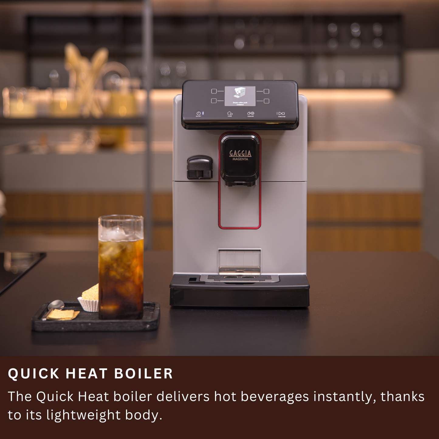 Gaggia Magenta Prestige Over Ice | Brew Hot & Iced Coffee | 13 Beverages Specialty | Super Automatic Bean to Cup Espresso Machine | Made in Italy | Moonlight Grey