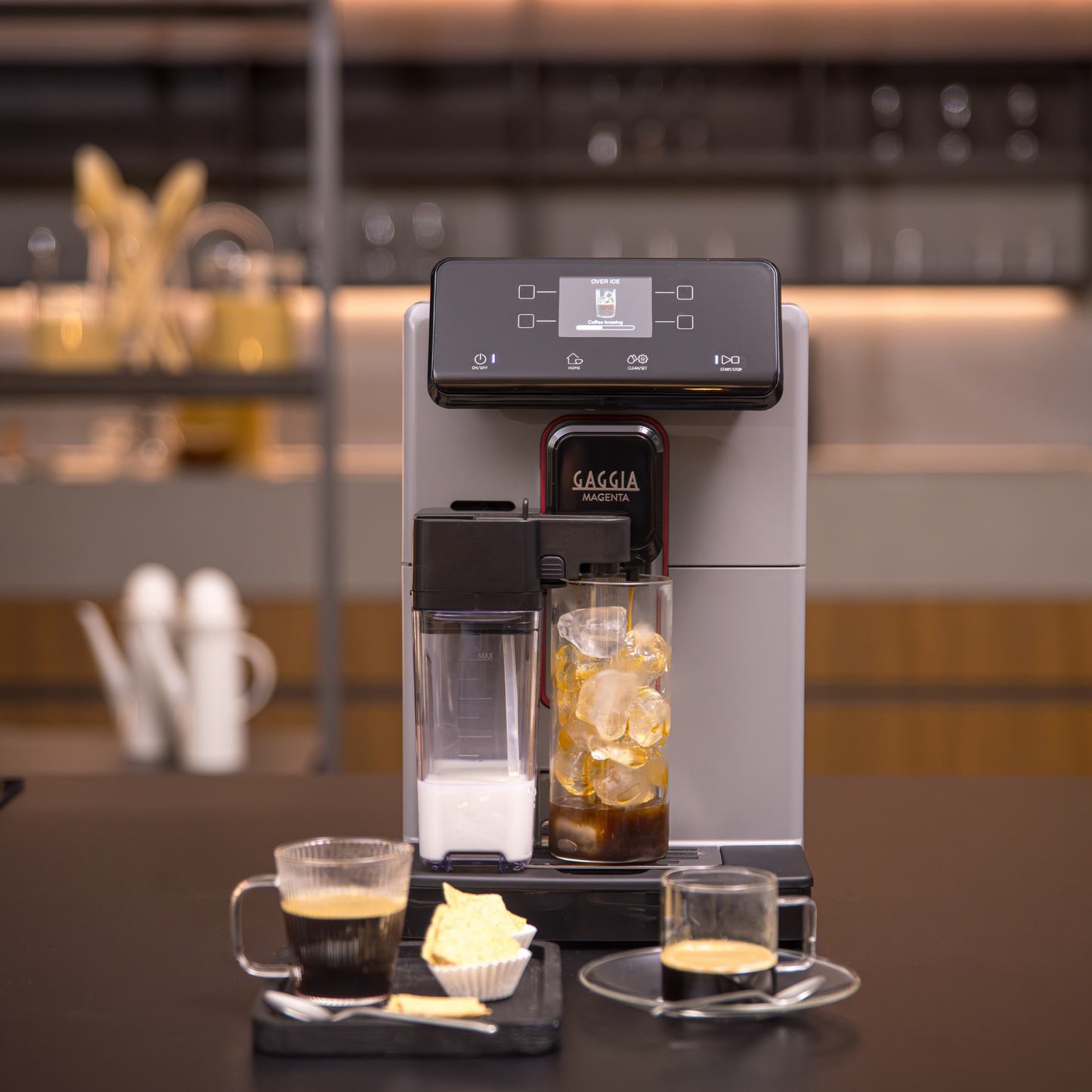 Gaggia Magenta Prestige Over Ice | Brew Hot & Iced Coffee | 13 Beverages Specialty | Super Automatic Bean to Cup Espresso Machine | Made in Italy | Moonlight Grey