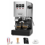 Gaggia Classic Pro E24 Espresso Machine with Cups, Tamper & Barista Accessories
