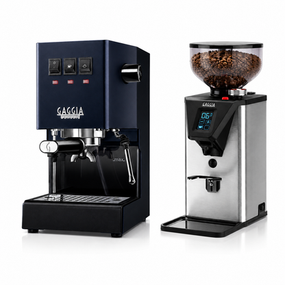 Gaggia Classic E24 Espresso Machine & MDF 55 Coffee Grinder Combo – Advanced Home Barista Coffee Set