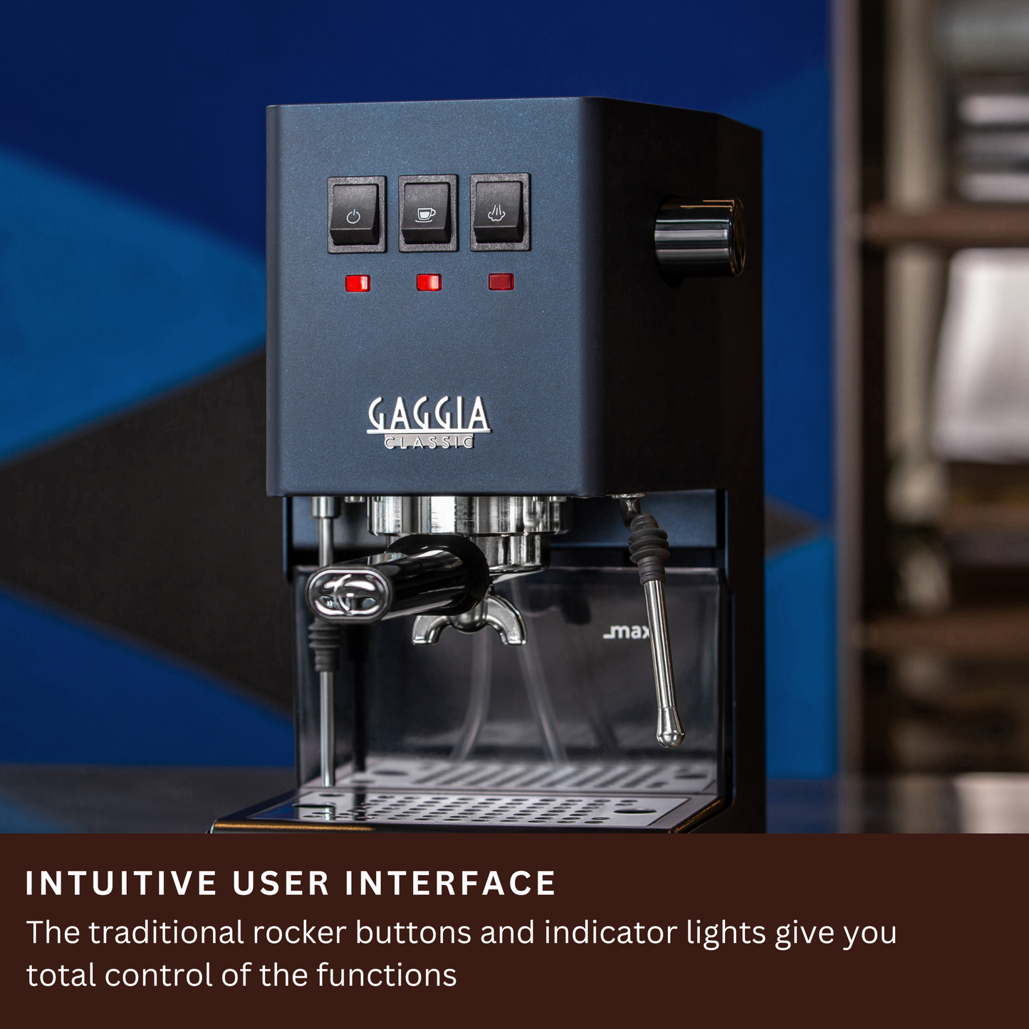 Gaggia Classic E24 | Brass Boiler & Brew Group | Premium SS Filter Holder & 58mm SS Portafilter | Made in Italy | 15-Bar Pump Espresso Machine | Classic Blue