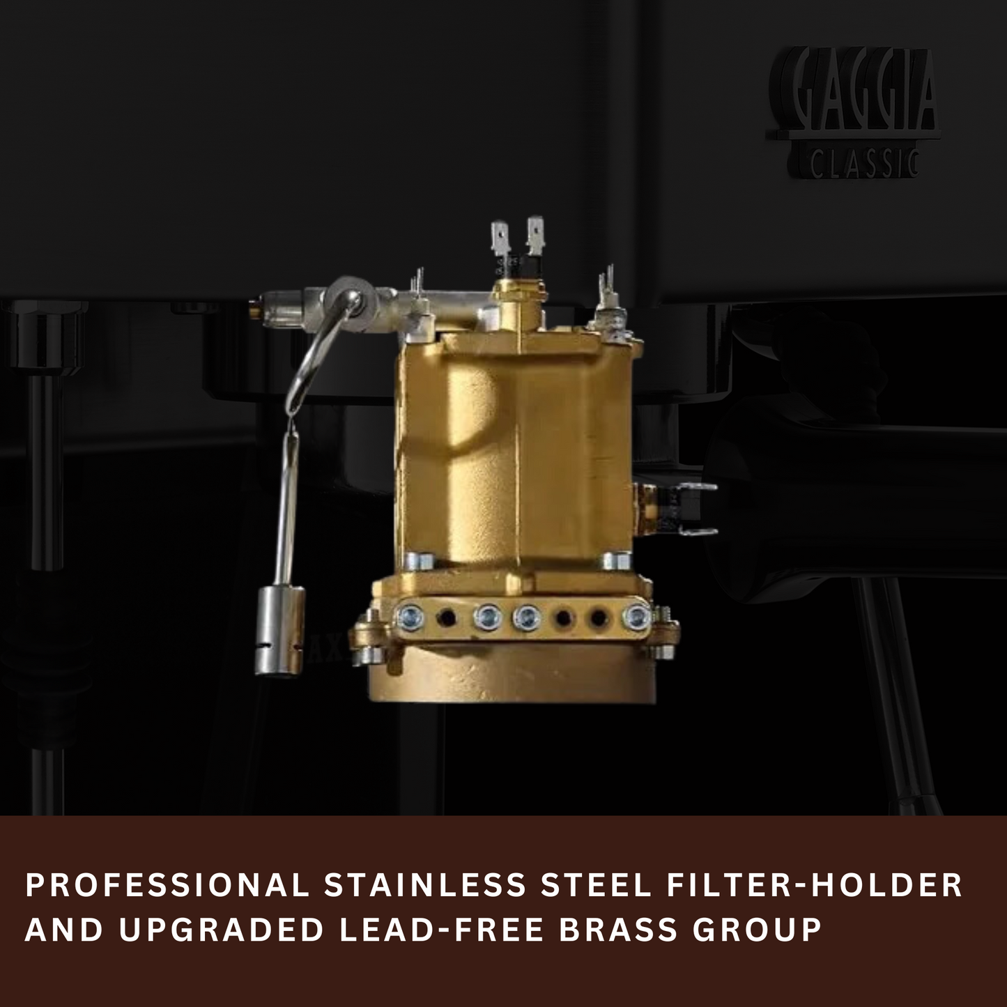 Gaggia Classic E24 | Brass Boiler & Brew Group | Premium SS Filter Holder & 58mm SS Portafilter | Made in Italy | 15-Bar Pump Espresso Machine | Industrial Grey