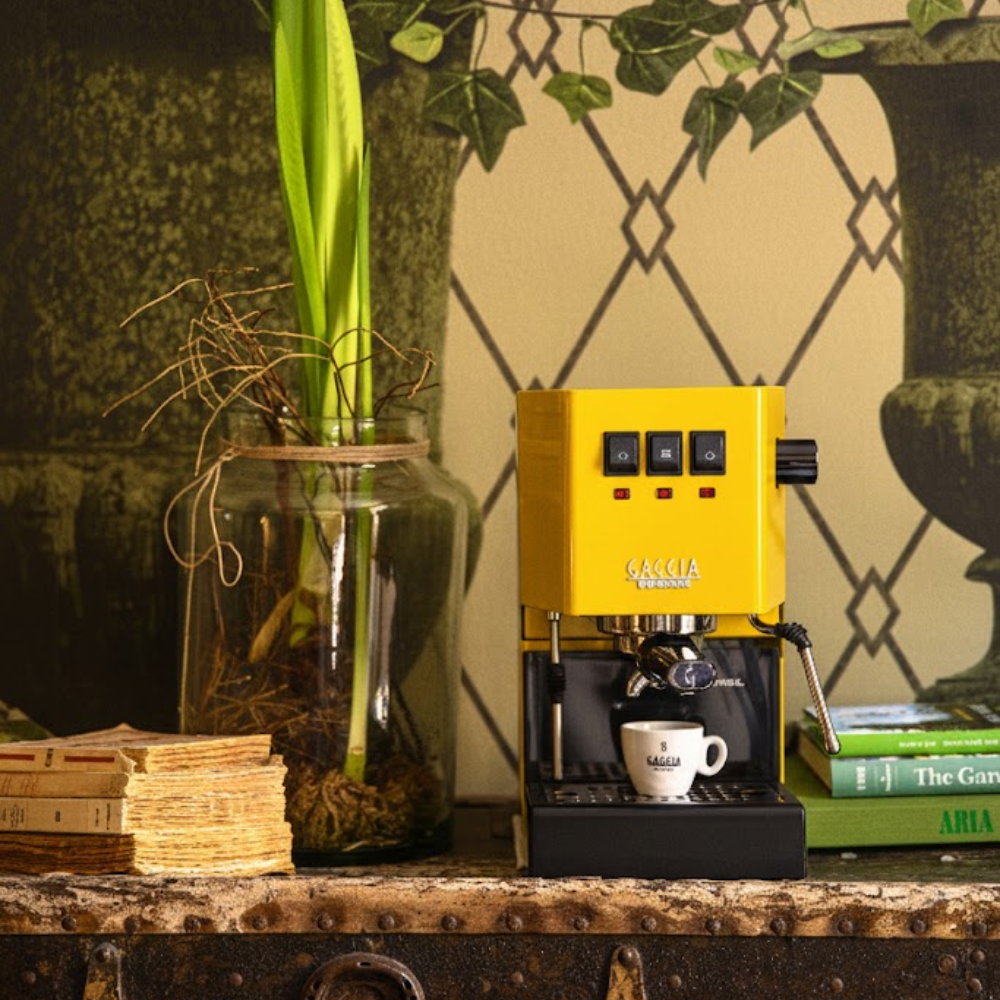 Gaggia Classic E24 | Brass Boiler & Brew Group | Premium SS Filter Holder & 58mm SS Portafilter | Made in Italy | 15-Bar Pump Espresso Machine | Sunshine Yellow