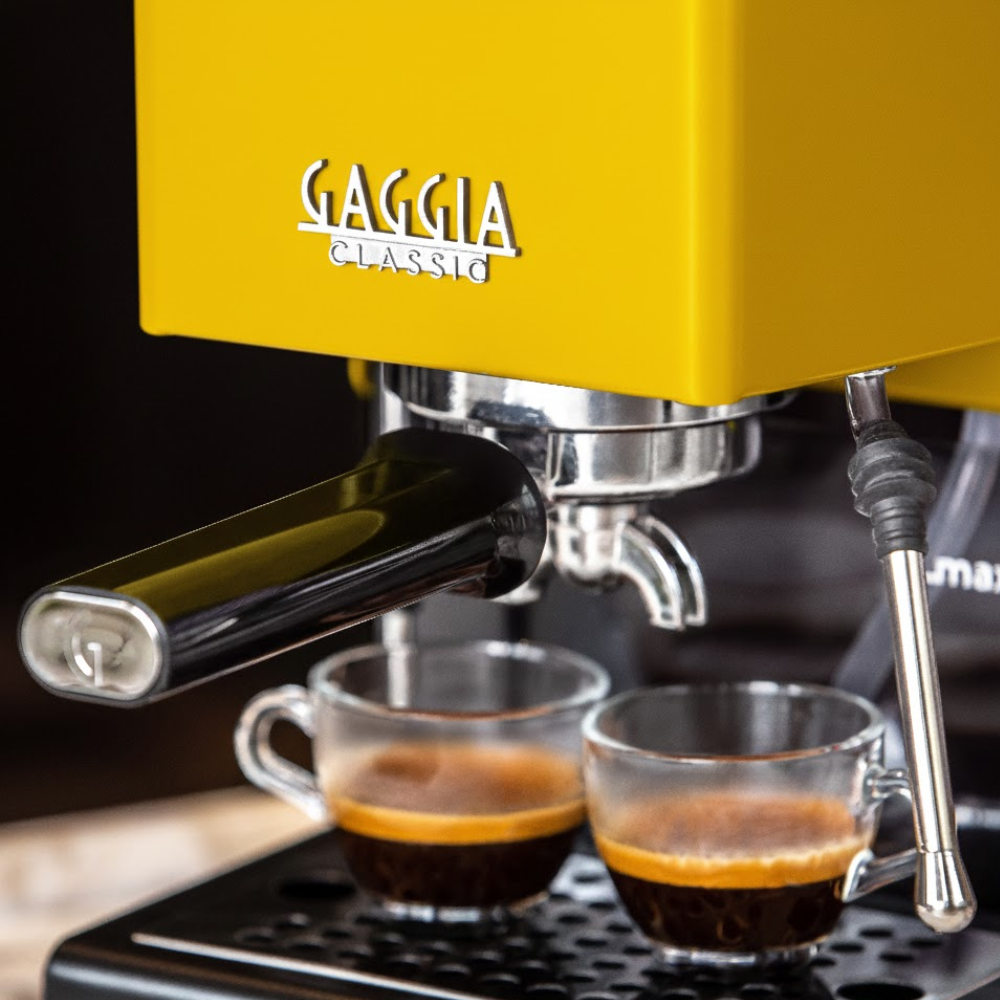 Gaggia Classic E24 | Brass Boiler & Brew Group | Premium SS Filter Holder & 58mm SS Portafilter | Made in Italy | 15-Bar Pump Espresso Machine | Sunshine Yellow
