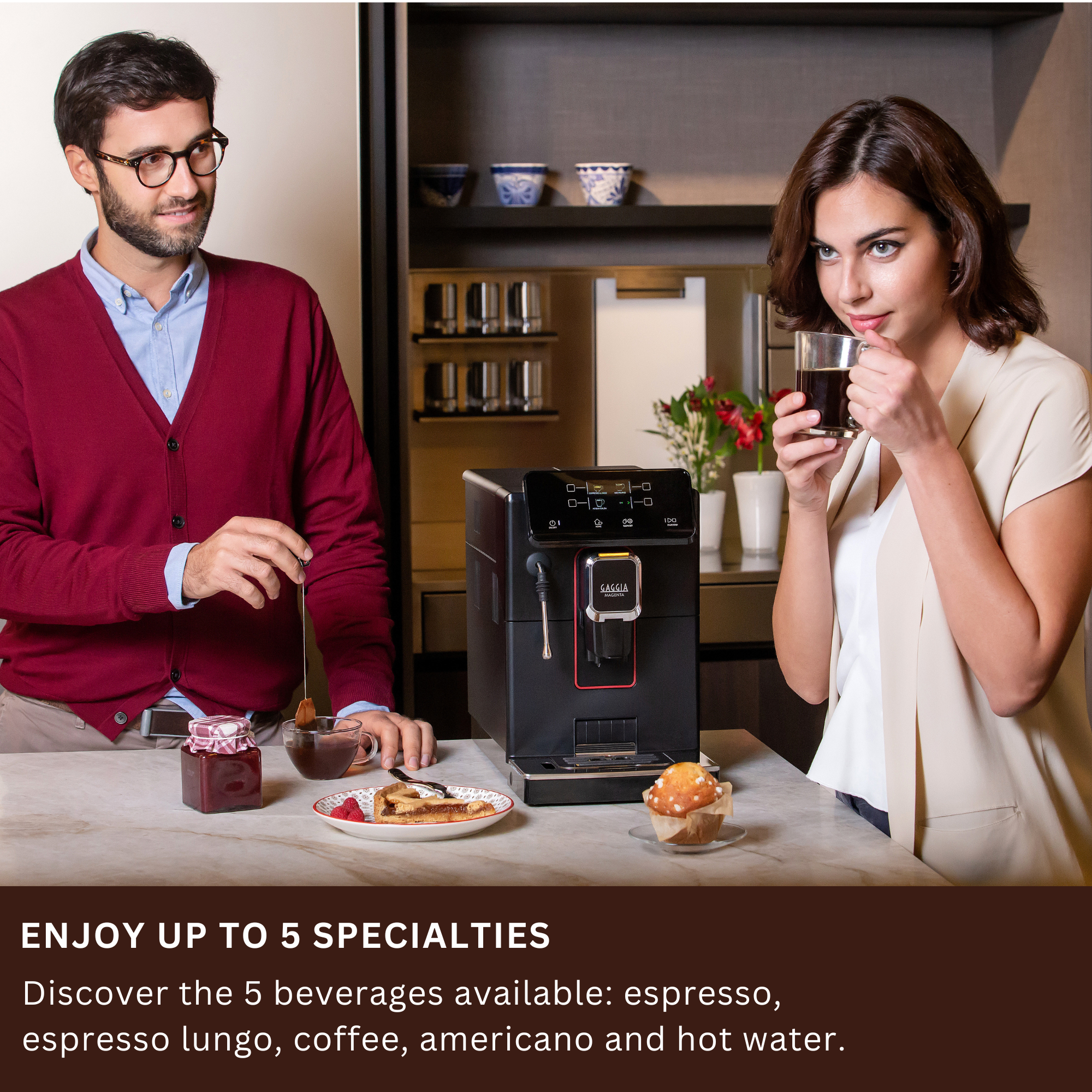 Gaggia Magenta Plus | 5 Beverages at Touch of Button | Customise Your Beverage | Made in Italy