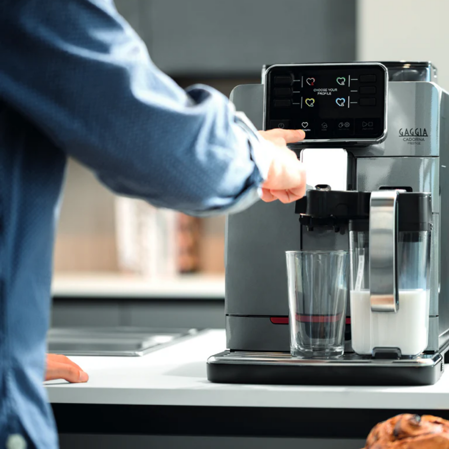 Gaggia Cadorna Prestige | Brew Hot & Iced Coffee | 15 Beverages Specialty | Super Automatic Bean to Cup Espresso Machine | Made in Italy | Anthracite Grey