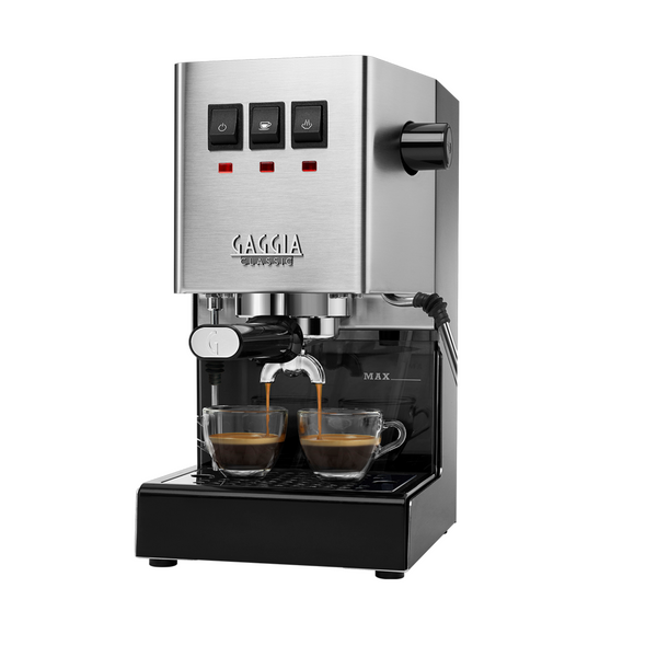 Gaggia Classic E24 | Brass Boiler & Brew Group | Premium SS Filter Holder & 58mm SS Portafilter | Made in Italy | 15-Bar Pump Espresso Machine | Brushed Stainless Steel