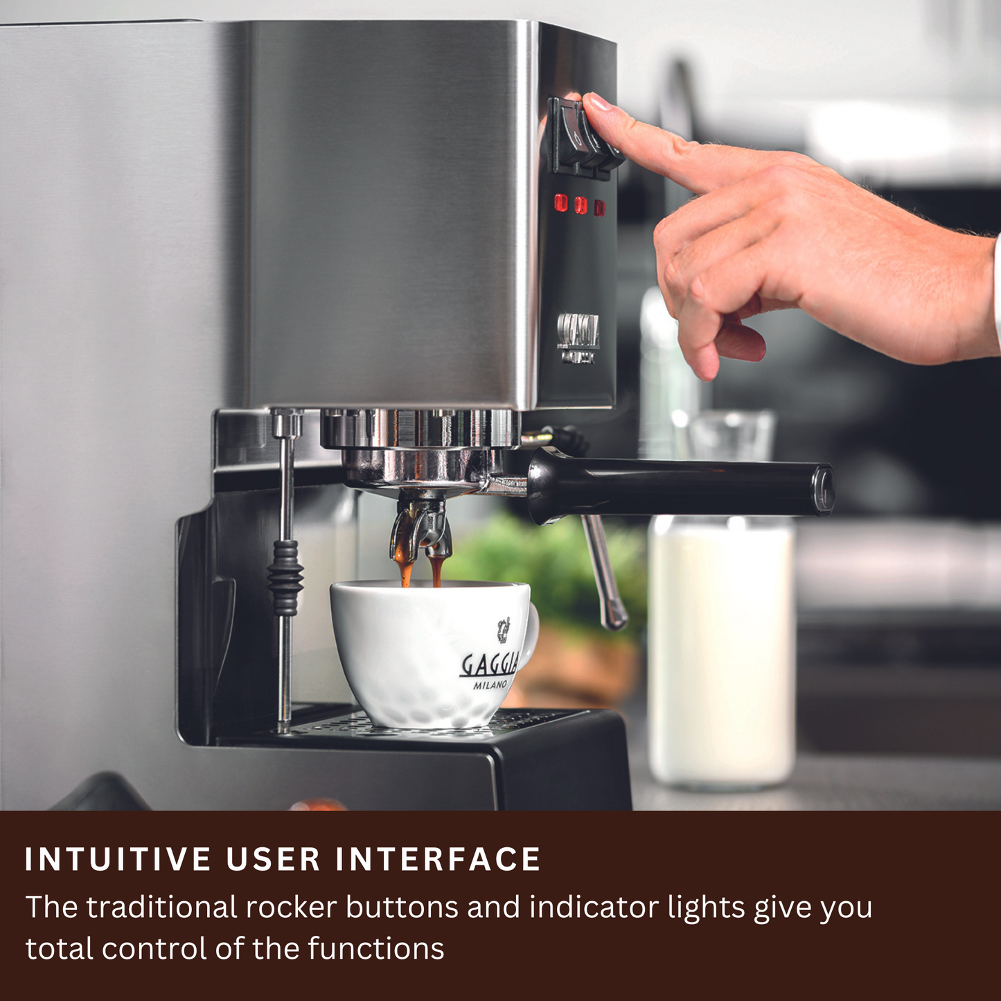 Gaggia Classic E24 | Brass Boiler & Brew Group | Premium SS Filter Holder & 58mm SS Portafilter | Made in Italy | 15-Bar Pump Espresso Machine | Brushed Stainless Steel