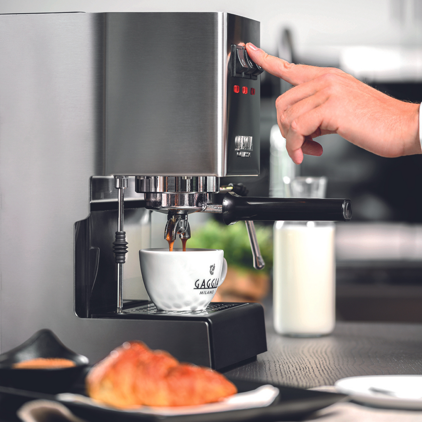 Gaggia Classic E24 | Brass Boiler & Brew Group | Premium SS Filter Holder & 58mm SS Portafilter | Made in Italy | 15-Bar Pump Espresso Machine | Brushed Stainless Steel