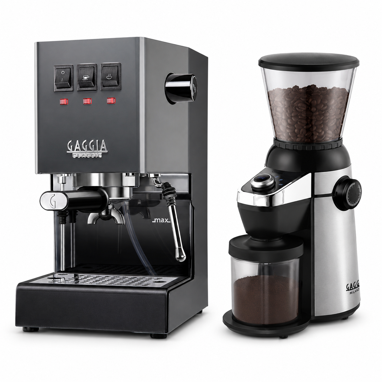 Gaggia Classic E24 Espresso Machine with MD 15 Coffee Grinder