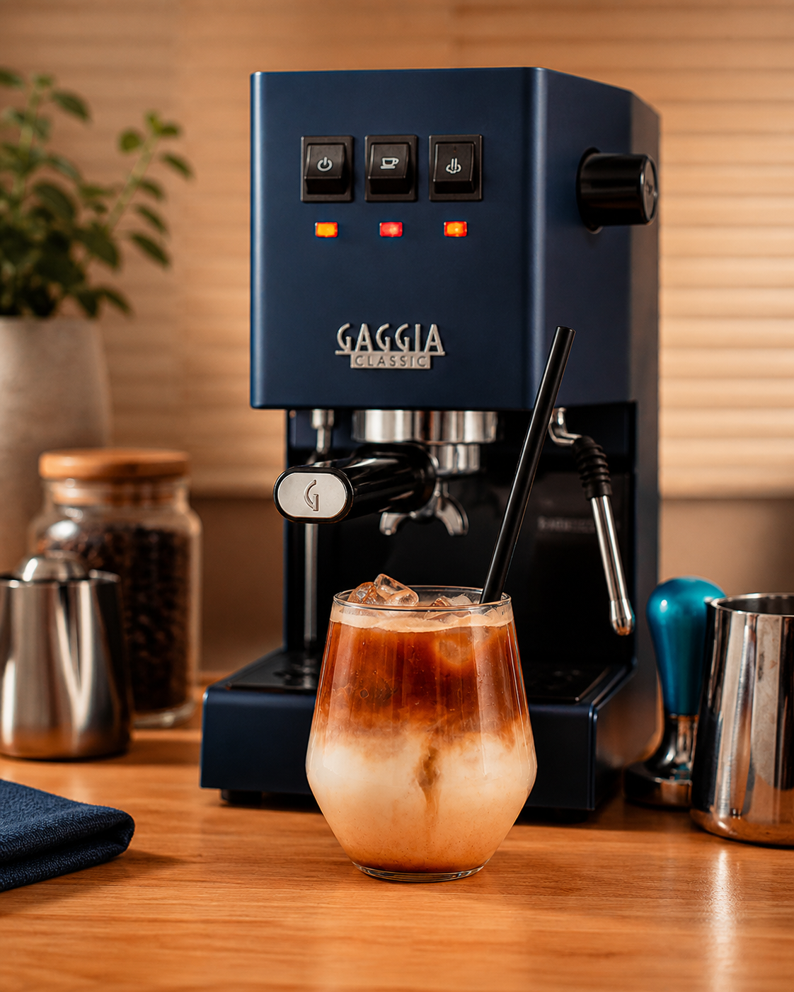 Gaggia Classic E24 | Brass Boiler & Brew Group | Premium SS Filter Holder & 58mm SS Portafilter | Made in Italy | 15-Bar Pump Espresso Machine | Classic Blue