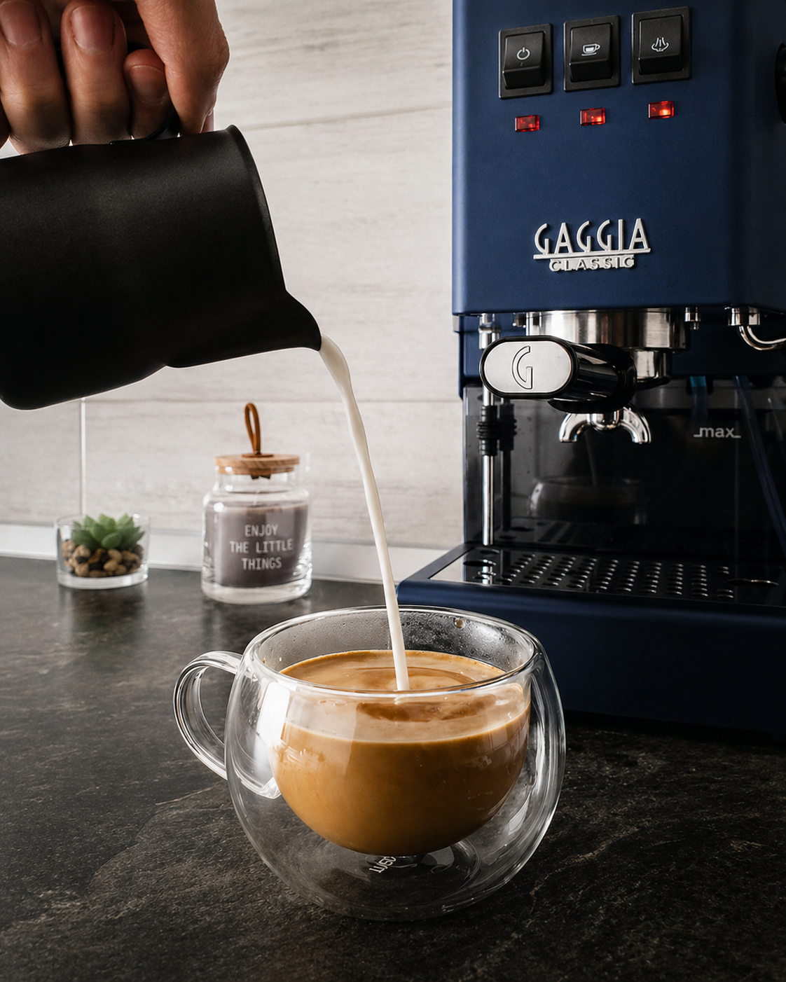 Gaggia Classic E24 | Brass Boiler & Brew Group | Premium SS Filter Holder & 58mm SS Portafilter | Made in Italy | 15-Bar Pump Espresso Machine | Classic Blue