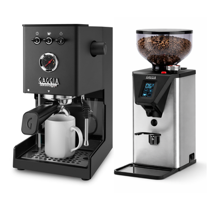 Gaggia Classic UP Espresso Machine & MDF 55 Coffee Grinder Combo – Italian Home Espresso Setup