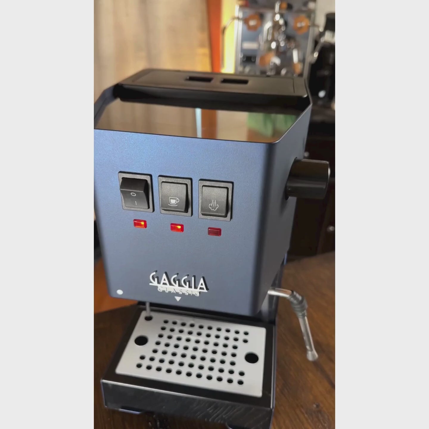 Gaggia Classic E24 | Brass Boiler & Brew Group | Premium SS Filter Holder & 58mm SS Portafilter | Made in Italy | 15-Bar Pump Espresso Machine | Classic Blue